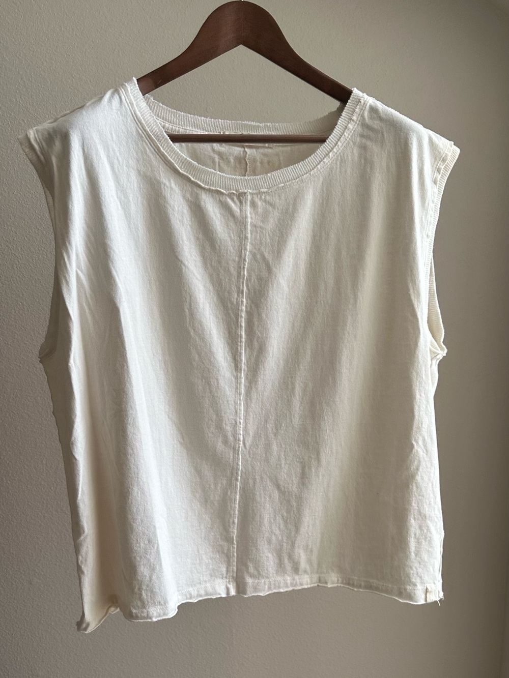 Free People Sleeveless Crewneck Tank Top - Cream